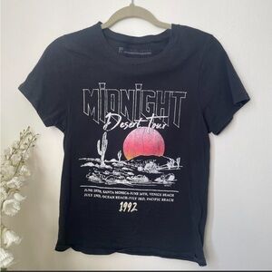 Prince Peter Collection Black Graphic 'Midnight Desert Tour' Tee with Pink Sun